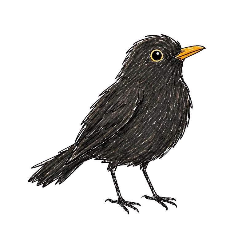 Illustrated blackbird