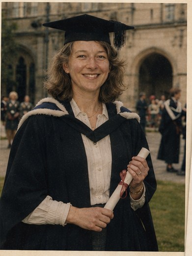 Jane Stephens graduating from Pembroke College, Cambridge