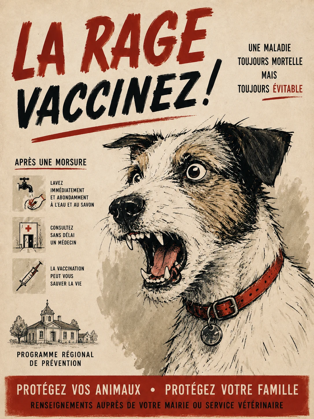 Rabies campaign dog poster
