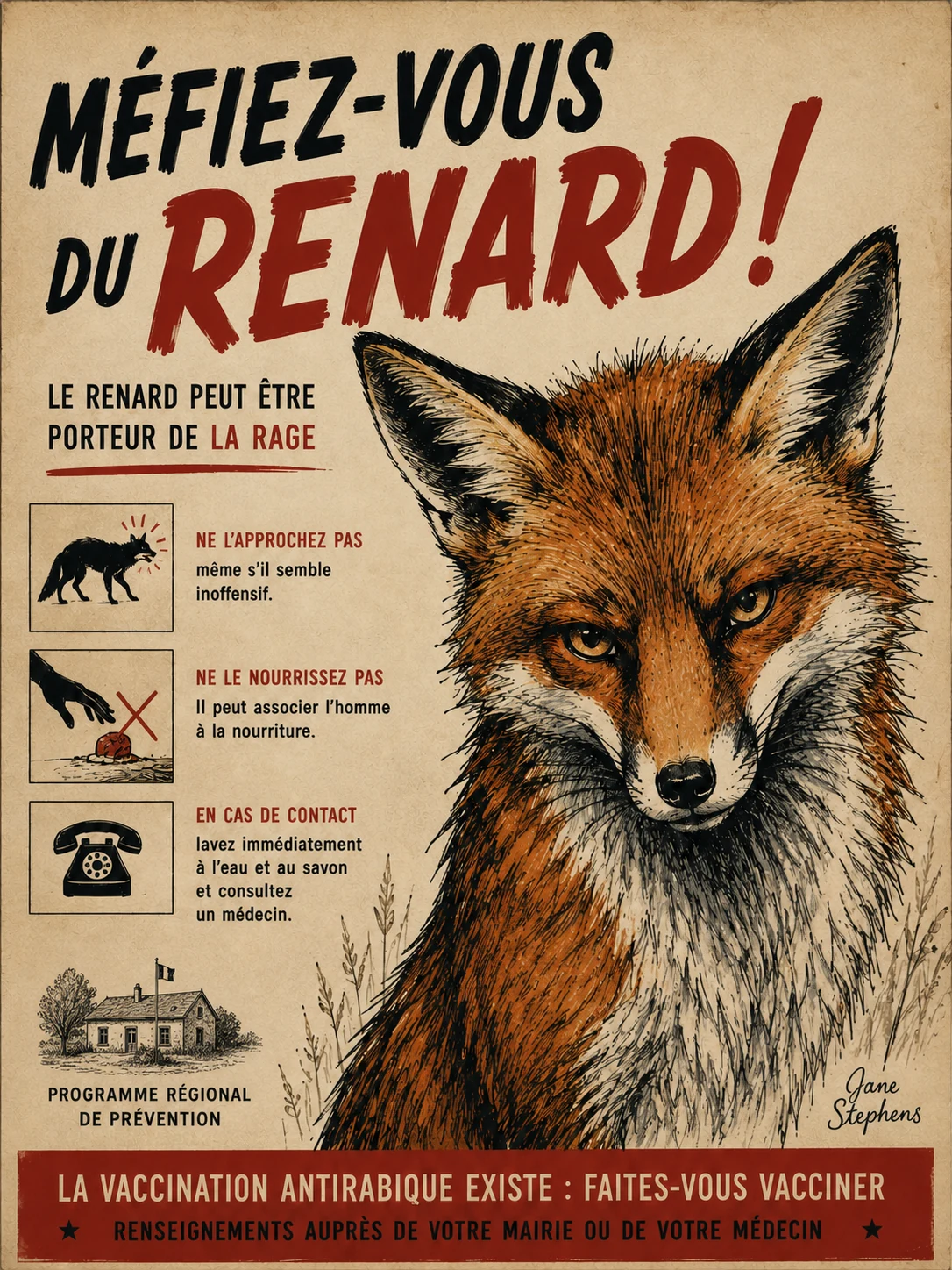 Rabies campaign fox poster